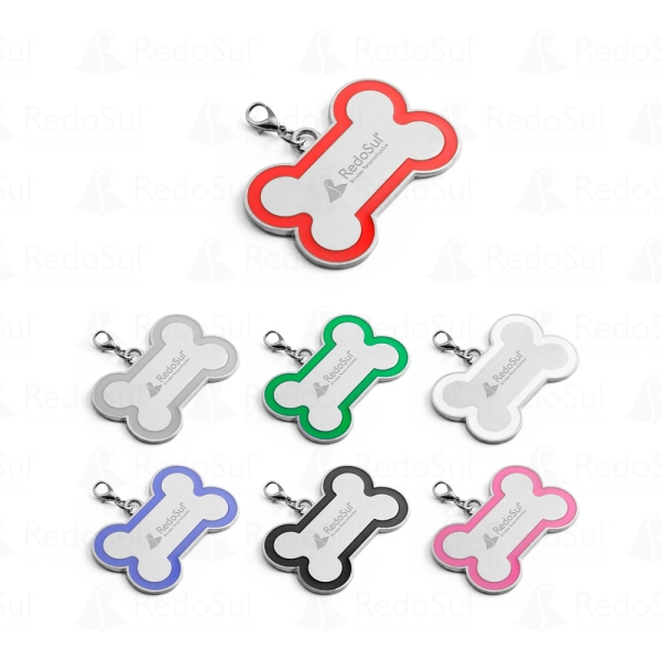Chaveiro personalizado em formato de osso com linha colorida à volta Chaveiro personalizado em formato de osso com linha colorida à volta
